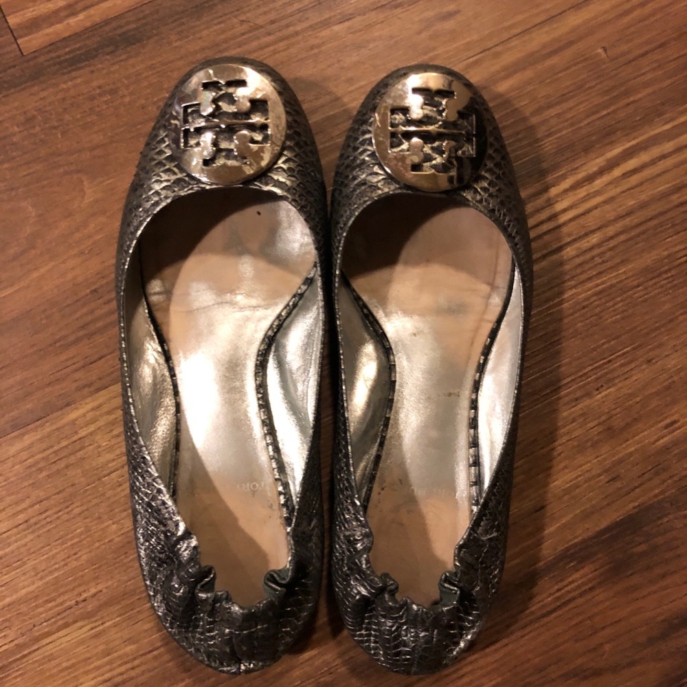 Tory Burch snake skin ballet flats, size 8